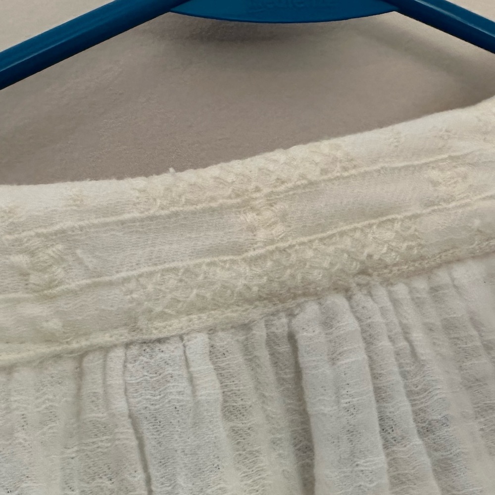 Zara XS floral embroidery gauzy tunic top - Picture 8 of 11